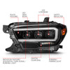Anzo 111562 - 16-22 Toyota Tacoma SR/SR5 ONLY Full LED Proj Headlights w/Light Bar Seq. Blk w/Initiation Lgt