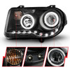 Anzo 121251 - 2005-2010 Chrysler 300C Projector Headlights w/ Halo Black (CCFL) G2