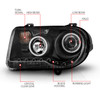 Anzo 121251 - 2005-2010 Chrysler 300C Projector Headlights w/ Halo Black (CCFL) G2