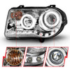 Anzo 121250 - 2005-2010 Chrysler 300C Projector Headlights w/ Halo Chrome (CCFL) G2
