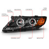 Anzo 121460 - 2011-2013 Kia Optima Projector Headlights w/ Halo Black (CCFL)