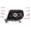 Anzo 121282 - 2005-2011 Toyota Tacoma Projector Headlights w/ Halo Black