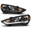 Anzo 121511 - 2013-2015 Hyundai Genesis Projector Headlights w/ Plank Style Design Black (HID Compatible)