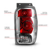Anzo 211082 - 1998-2001 Ford Explorer Taillights Chrome