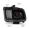 Anzo 121566 - 05-09 Ford Mustang (w/Factory Halogen HL Only) Projector Headlights w/Light Bar Black Housing