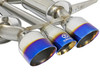 aFe Power 49-36616-L - Takeda 3in 304 SS Cat-Back Exhaust w/ Blue Flame Tips 2017+ Honda Civic Type R I4 2.0L (t)