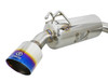 aFe Power 49-36701-L - Takeda 3in. to 2.5in. 304 SS C/B Exhaust 08-15 Mitsubishi EVO I4-2.0L (t) - Blue Flamed Tips
