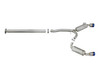 aFe Power 49-36701-L - Takeda 3in. to 2.5in. 304 SS C/B Exhaust 08-15 Mitsubishi EVO I4-2.0L (t) - Blue Flamed Tips