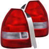 Anzo 221135 - 1996-2000 Honda Civic Taillights Red/Clear