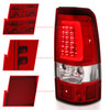 Anzo 311332 - 1999-2002 Chevy Silverado 1500 LED Taillights Plank Style Chrome With Red/Clear Lens