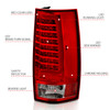 Anzo 311323 - 2007-2014 Chevy Tahoe LED Taillight Plank Style Chrome With Red/Clear Lens