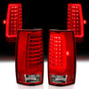 Anzo 311323 - 2007-2014 Chevy Tahoe LED Taillight Plank Style Chrome With Red/Clear Lens