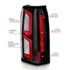 Anzo 311374 - 2015-2020 Chevrolet Tahoe LED Tail Lights w/ Light Bar Black Housing Clear Lens