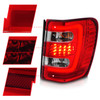 Anzo 311396 - 1999-2004 Jeep Grand Cherokee LED Tail Lights w/ Light Bar Chrome Housing Red/Clear Lens