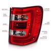 Anzo 311396 - 1999-2004 Jeep Grand Cherokee LED Tail Lights w/ Light Bar Chrome Housing Red/Clear Lens