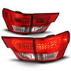 Anzo 311442 - 11-13 Jeep Grand Cherokee LED Taillights w/ Lightbar Chrome Housing Red/Clear Lens 4pcs