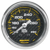 AutoMeter 4741 - Carbon Fiber 52mm 140-280 Deg F Mechanical Oil Temp Gauge