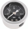 Bikers Choice 496455 - 0-60 PSI Oil Pressure Gauge Carbon Face Stainless Bezel Liquid Filled Universal Custom