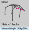 Cusco 692 265 G - D1 Chromoly 2-Pssgr 8-PT DASH-THRU Roll Cage Subaru GRB STi 08-14 (S/O/No Cancel)  BLUE