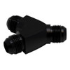 Deatschwerks 6-02-0707-B - 10AN Male Flare to 10AN Male Flare to 10AN Male Flare Y Fitting - Anodized Matte Black