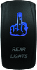 DragonFire Racing 521387 - Lighted Switch Finger Rear Light On/Off Blue