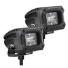 Go Rhino 751003023FBS - Xplor Bright Series Rectangle LED Flood Light Kit (Surface/Thread Std Mnt) 3x2 - Blk (Pair)