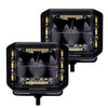 Go Rhino 750700322SCS - Xplor Blackout Combo Series Cube Sideline LED Spot Lights w/ Amber 4x3 - Blk (Pair)