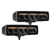 Go Rhino 750600622SBS - Xplor Blackout Combo Series Sixline LED Spot Lights w/Amber (Surface Mount) - Blk (Pair)