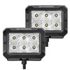 Go Rhino 753003023FBS - Xplor Bright Series Rectangle LED Flood Light Kit (Surface/Thread Std Mnt) 4x3 - Blk (Pair)