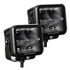 Go Rhino 750400321SCS - Xplor Blackout Series Cube LED Spot Light Kit (Surface/Threaded Stud Mnt) 3x3 - Blk (Pair)