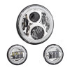 Letric Lighting LLC-LHK-7CH - 7? Full-Halo Chrome LED Headlight with (2) 4.5? Full-Halo Chrome Passing Lamps