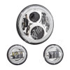 Letric Lighting LLC-LHK-7CH - 7? Full-Halo Chrome LED Headlight with (2) 4.5? Full-Halo Chrome Passing Lamps