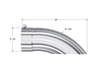 MBRP T5085 - Exhaust Tail Pipe Tip 5 Inch O.D. Turn Down 5 Inch Inlet 14 Inch Length T304 Stainless Steel
