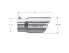 MBRP T5075 - Exhaust Tail Pipe Tip 6 Inch O.D. Angled Rolled End 5 Inch Inlet 12 Inch Length T304 Stainless Steel