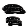 MGP 10017SCOBBK - 4 Caliper Covers Engraved Front & Rear Cobra Black finish silver ch