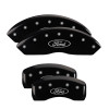 MGP 10040SFRDBK - 4 Caliper Covers Engraved Front & Rear Oval logo/Ford Black finish silver ch