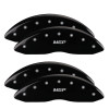 MGP 10120SMGPBK - 4 Caliper Covers Engraved Front & Rear  Black finish silver ch