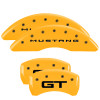 MGP 10201S2MGYL - 4 Caliper Covers Engraved Front 2015/Mustang Engraved Rear 2015/GT Yellow finish black ch