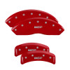 MGP 10095SMGPRD - 4 Caliper Covers Engraved Front & Rear  Red finish silver ch
