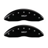 MGP 10232FMGPBK - Front set 2 Caliper Covers Engraved Front  Black finish silver ch