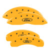 MGP 10219SFRDYL - 4 Caliper Covers Engraved Front & Rear Oval logo/Ford Yellow finish black ch