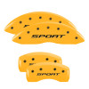 MGP 10241SSPTYL - 4 Caliper Covers Engraved front & Rear 2015/Sport Yellow finish black ch