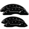 MGP 12124SDD3BK - 4 Caliper Covers Engraved Front & Rear With stripes/Dodge Black finish silver ch