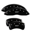 MGP 12162SMGPBK - 4 Caliper Covers Engraved Front & Rear  Black finish silver ch