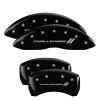 MGP 12162SCL1BK - 4 Caliper Covers Engraved Front & Rear With stripes/Challenger Black finish silver ch