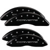 MGP 13083SCV6BK - 4 Caliper Covers Engraved Front & Rear C6/Corvette Black finish silver ch