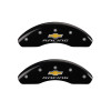 MGP 14012FBRCBK - Front set 2 Caliper Covers Engraved Front Chevy racing Black finish silver ch