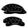 MGP 14215SCS5BK - 4 Caliper Covers Engraved Front Gen 5/Camaro Engraved Rear Gen 5/SS Black finish silver ch