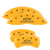 MGP 14231SBRCYL - 4 Caliper Covers Engraved Front & Rear Chevy racing Yellow finish black ch
