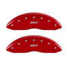 MGP 14221FMGPRD - Front set 2 Caliper Covers Engraved Front  Red finish silver ch